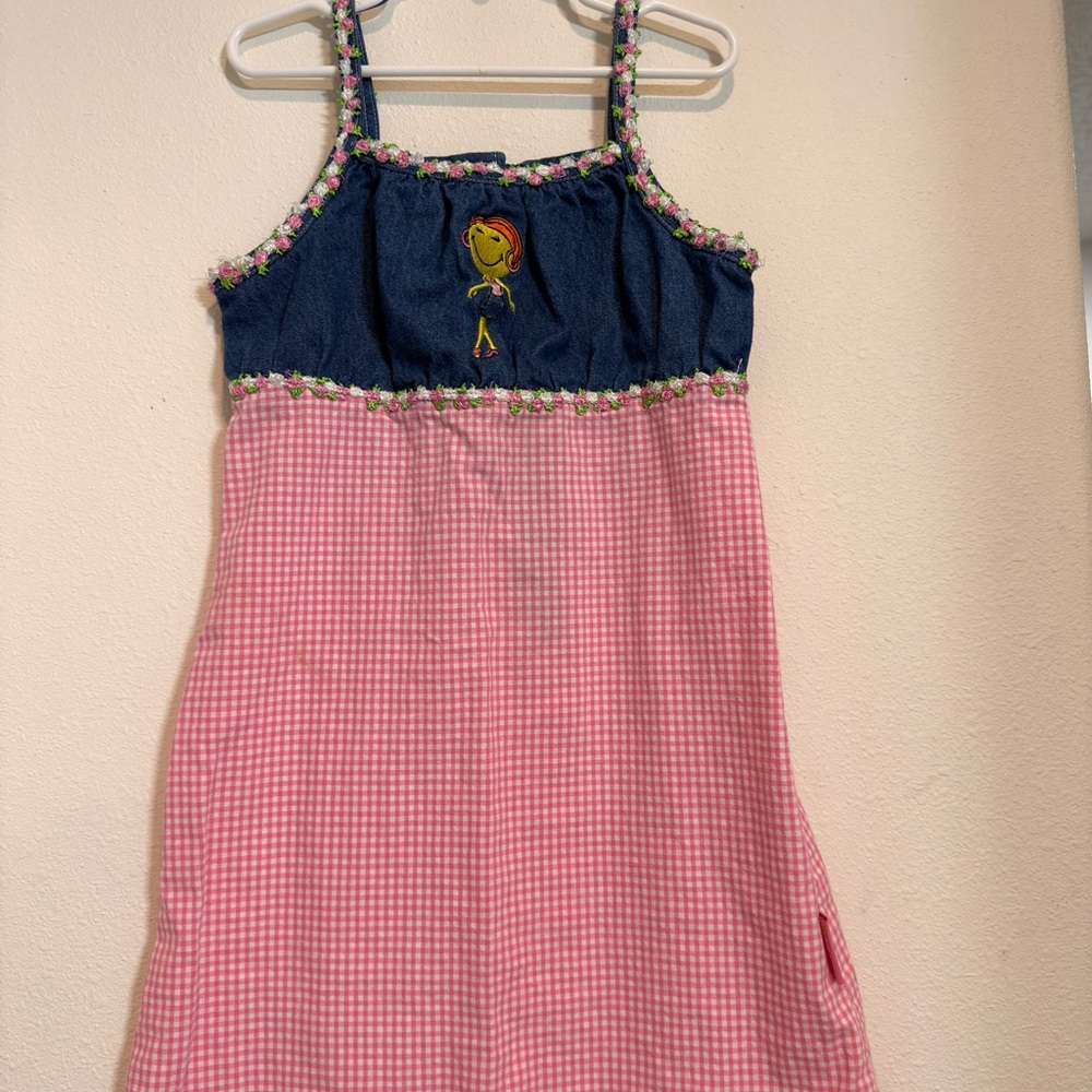 Pink and Blue Kids Casual Dress